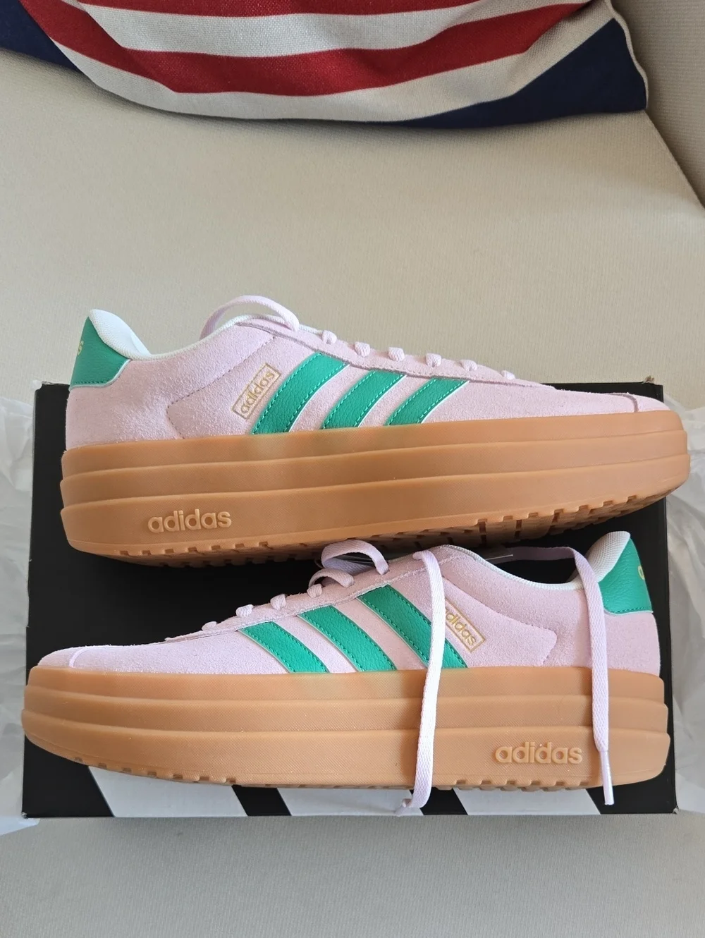 Adidas VL Court Bold Pink Green Platform Sneakers Women's 8.5 NWT - Picture 3 of 16